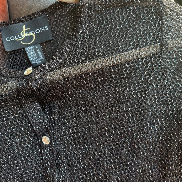 Y2K Vintage Metallic Mesh Cardigan size 8 - Picture 7 of 7